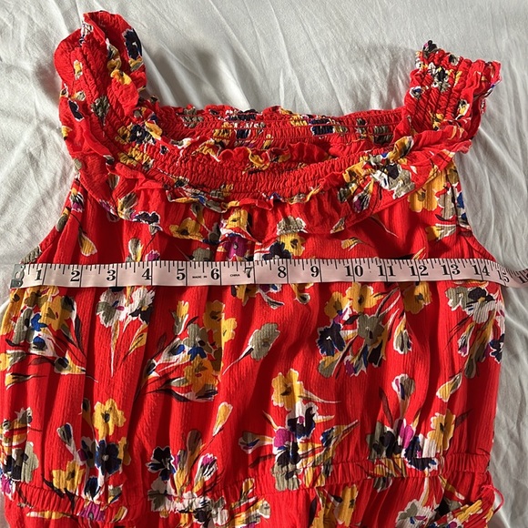 Conversations by Anthropologie Red Floral Off the Shoulder Sun Dress size 10 - Picture 6 of 12